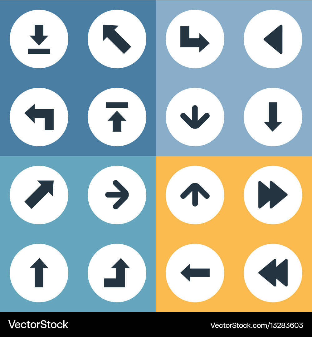 Set of 16 simple indicator icons can be found vector image