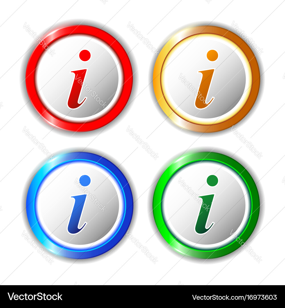 Set of different information buttons for design Vector Image