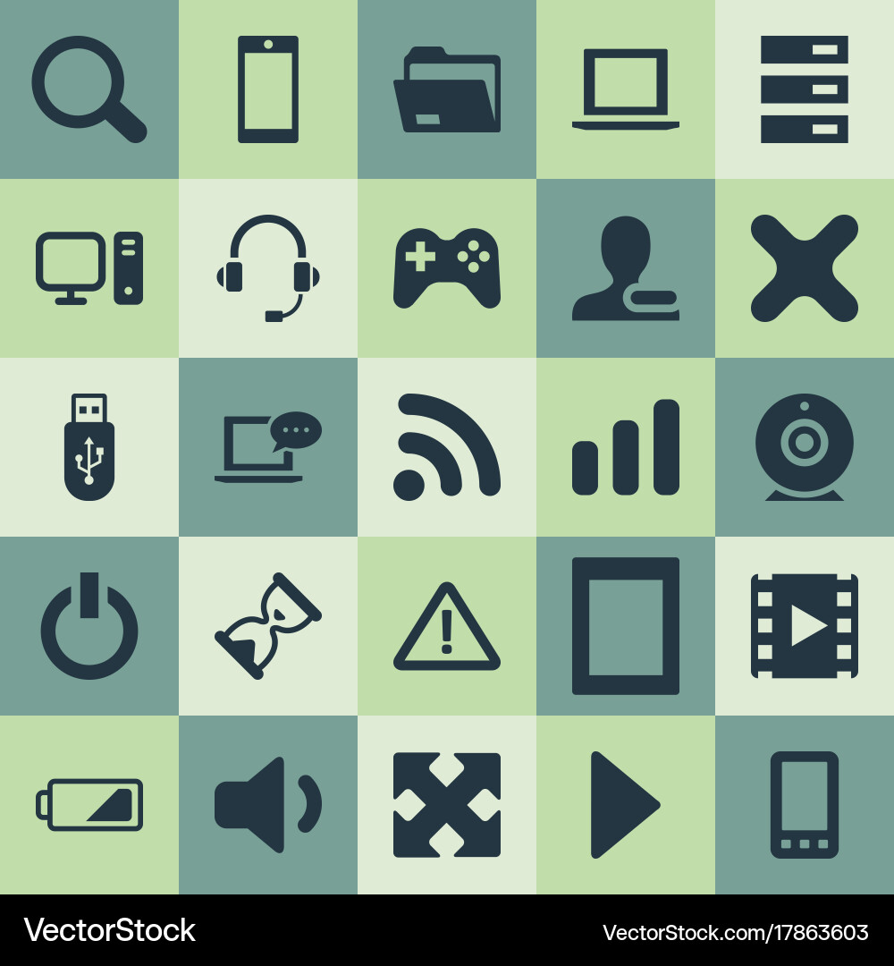 Set of simple device icons vector image
