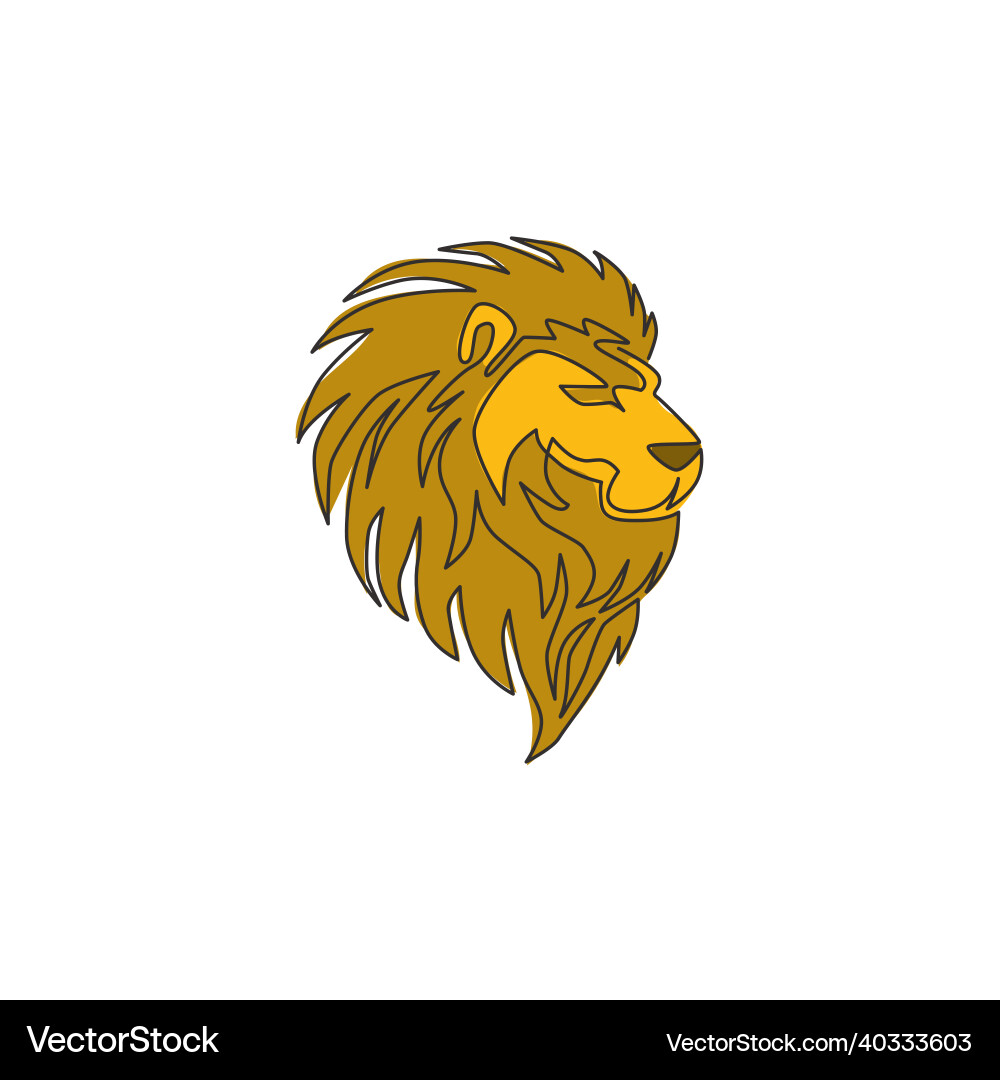 Single continuous line drawing of elegant lion Single continuous line drawing of elegant lion vector image