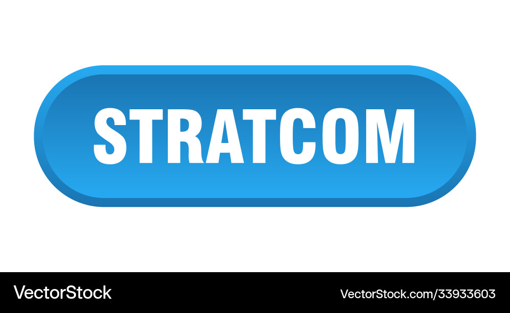 Stratcom button rounded sign on white background vector image