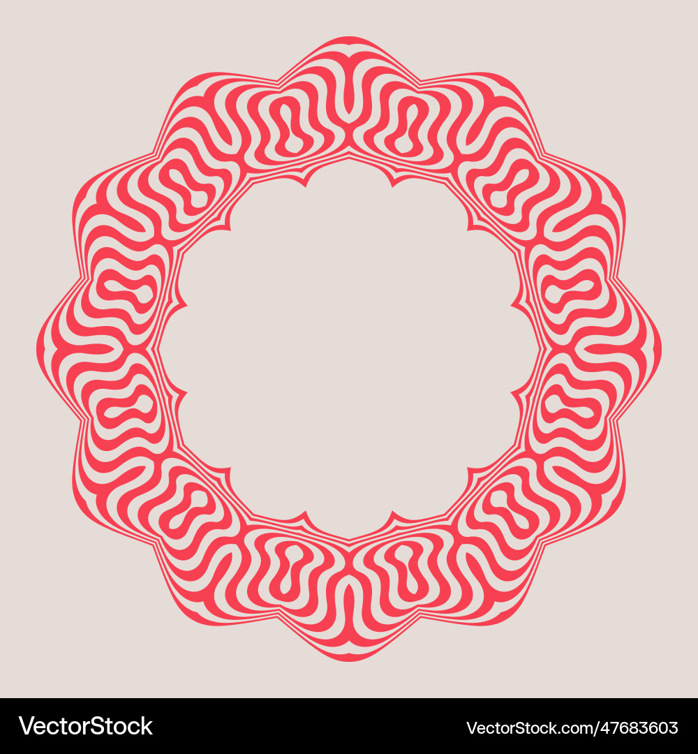 Symmetrical composition of wavy lines abstract vector image