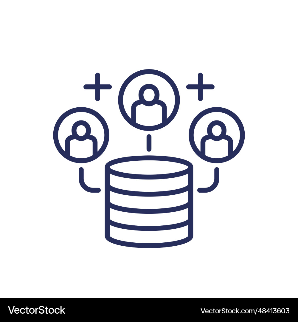Userbase line icon with users vector image