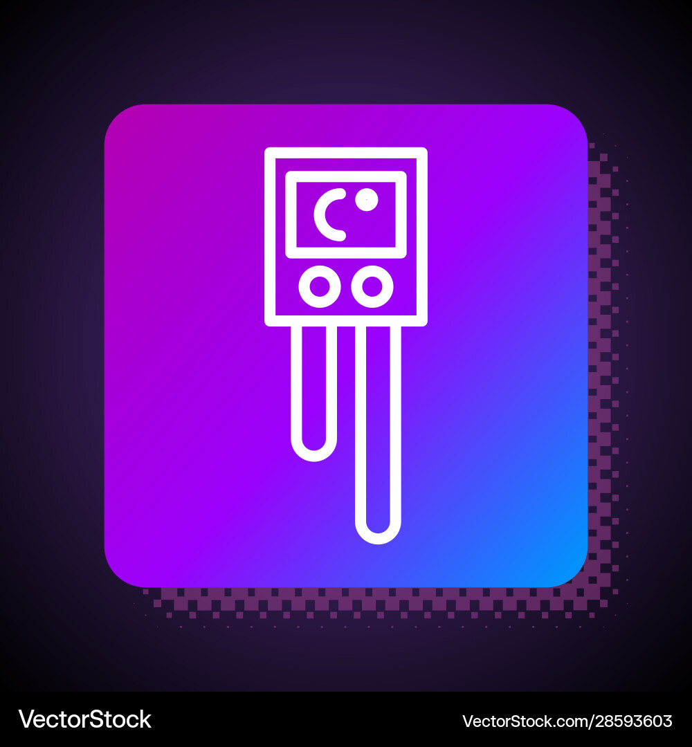 White line temperature and humidity sensor icon vector image