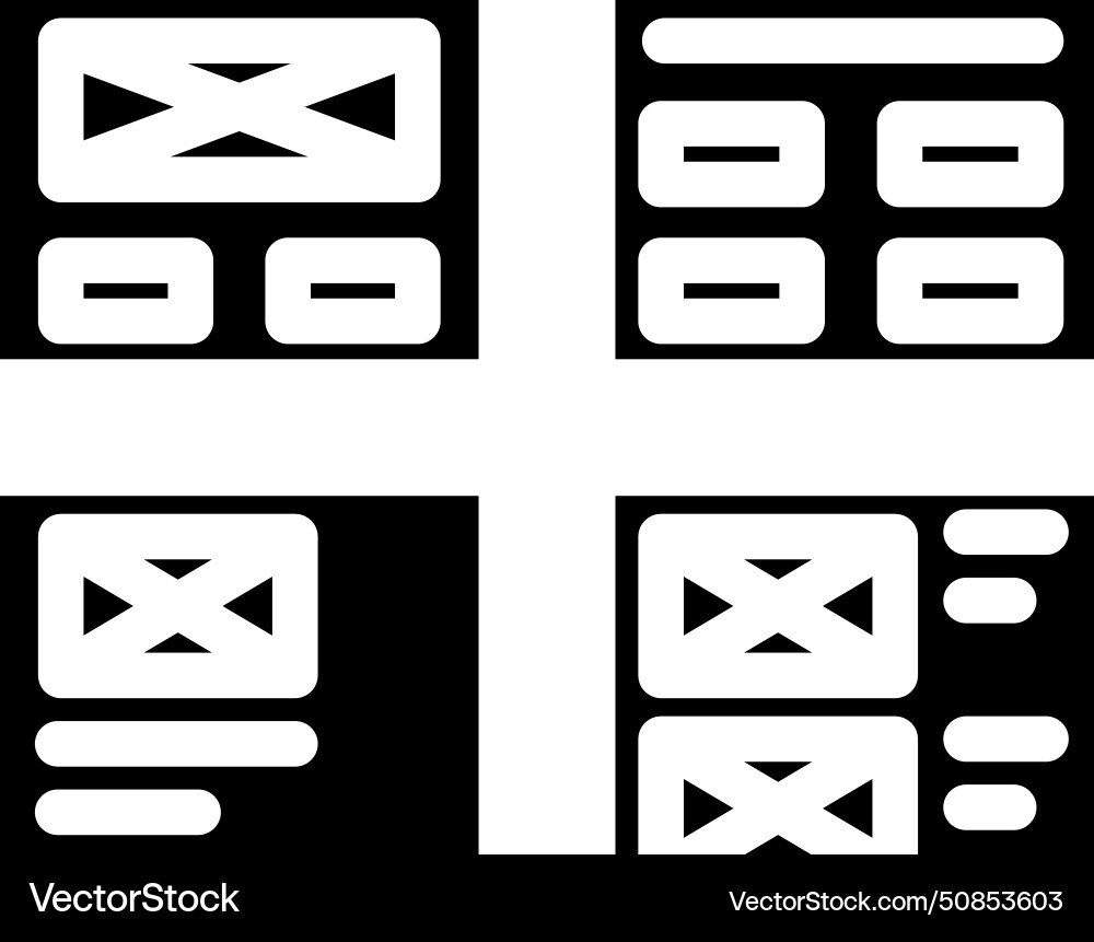 Wireframe ux ui design glyph icon Vector Image