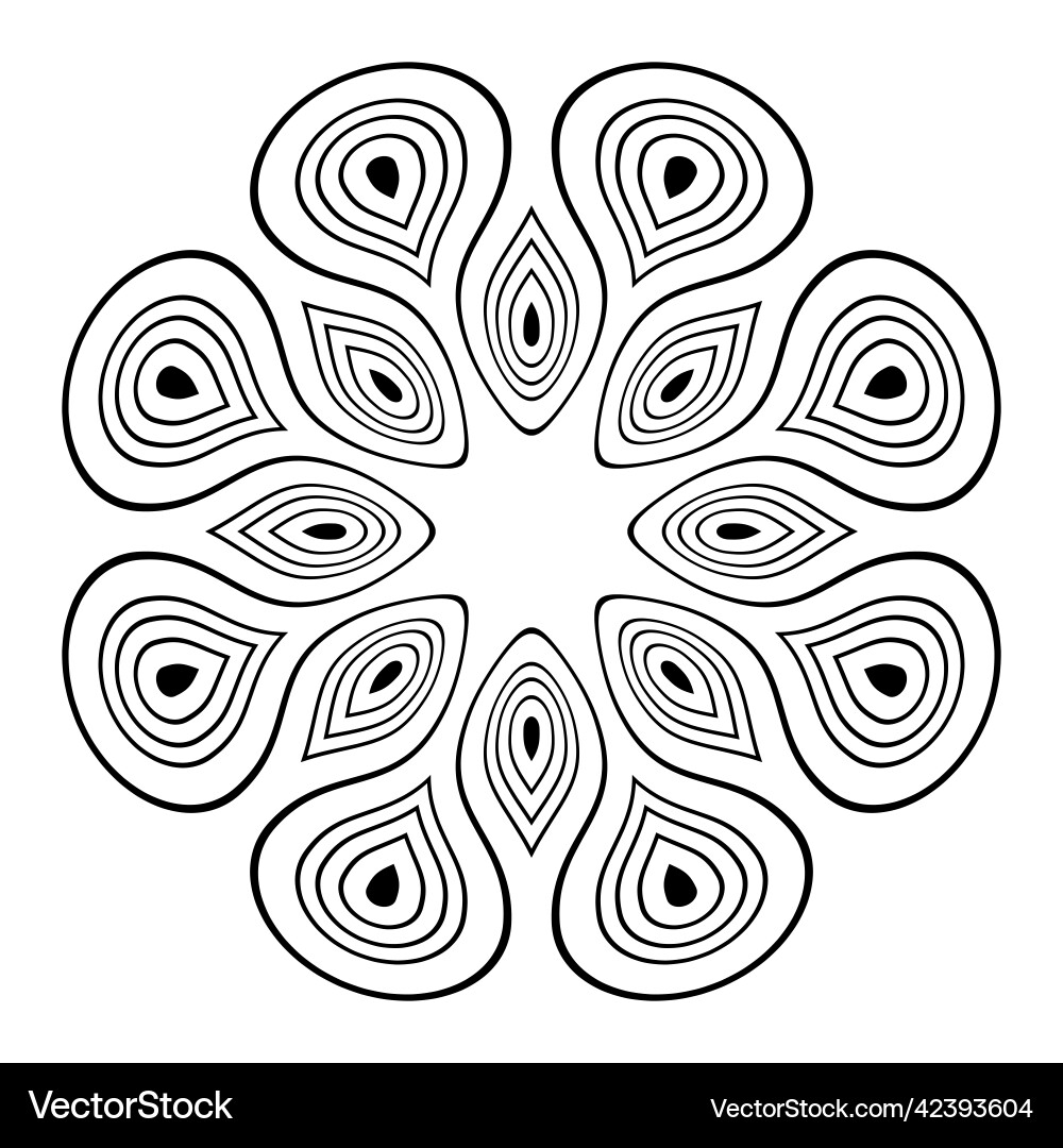 Abstract round symmetrical outline pattern Abstract round symmetrical outline pattern vector image