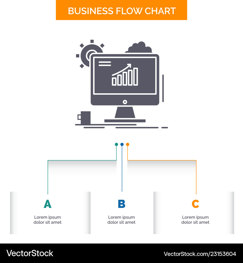Analytics chart seo web setting business flow Analytics chart seo web setting business flow vector image