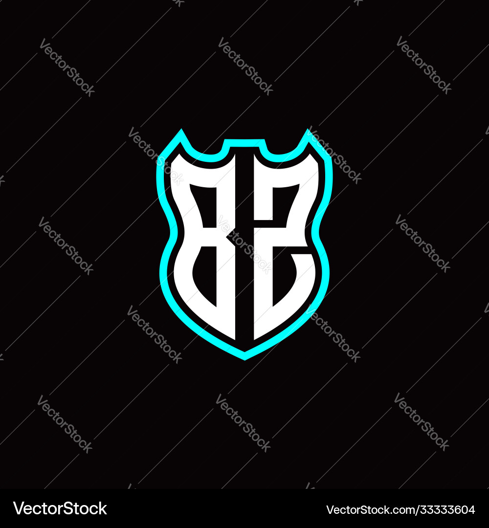 B z initial logo design with shield shape B z initial logo design with shield shape vector image