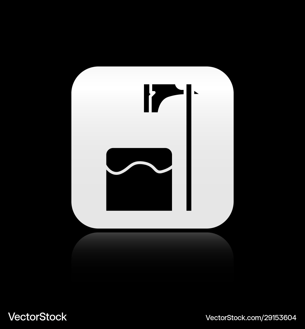 Black executioner axe in tree block icon isolated Black executioner axe in tree block icon isolated vector image
