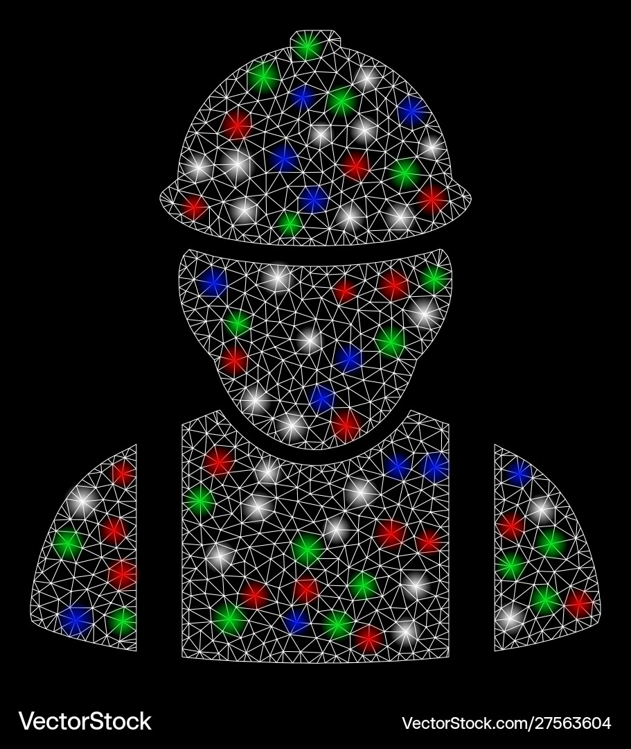 Bright mesh 2d builder with flash spots Bright mesh 2d builder with flash spots vector image