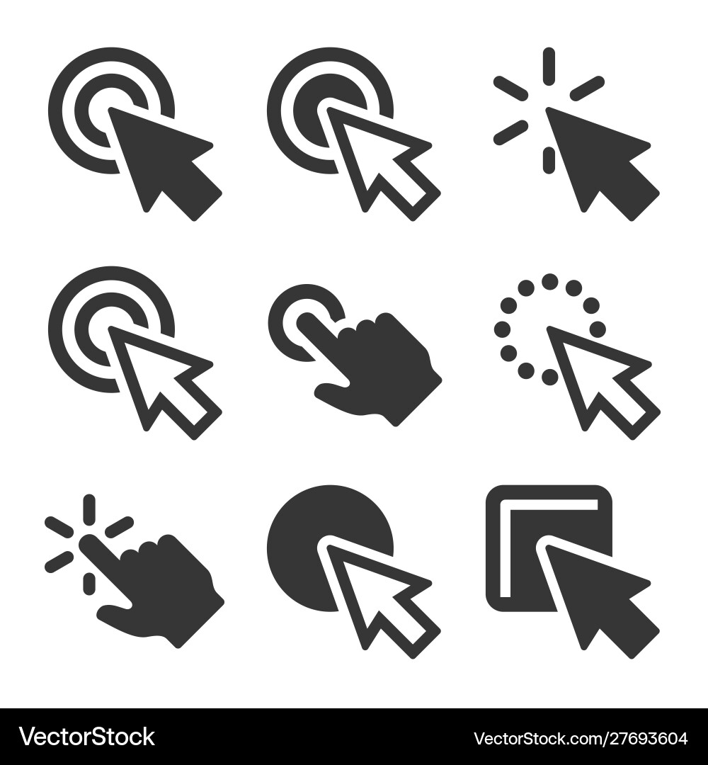 Click icons set on white background vector image