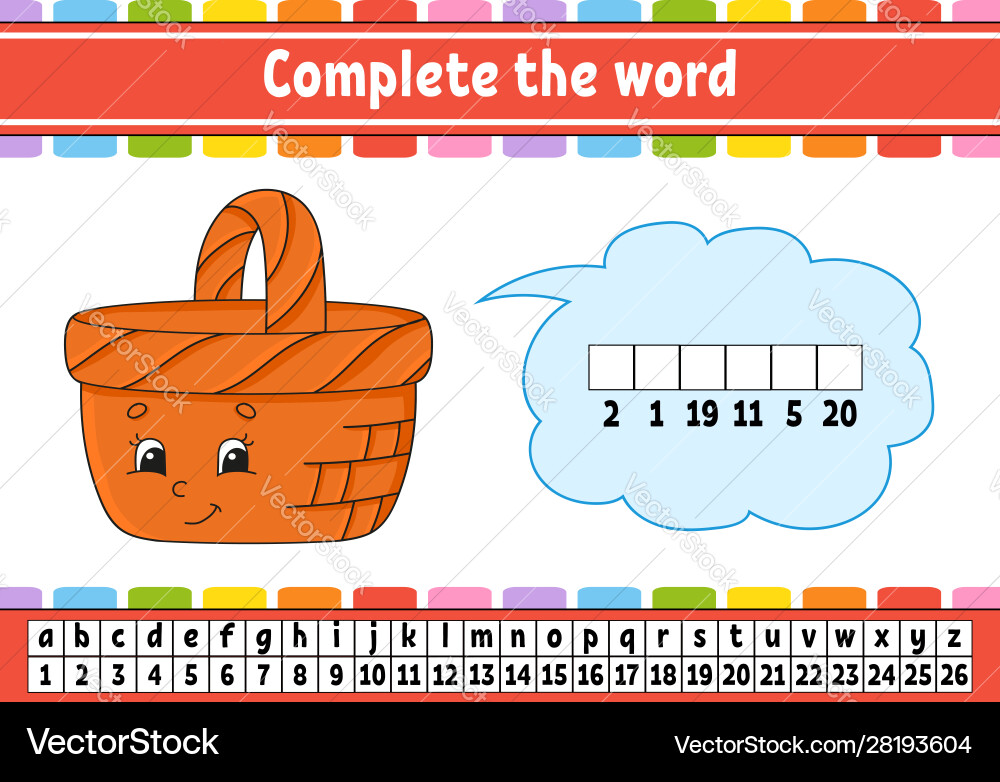 Complete words cipher code learning Complete words cipher code learning vector image