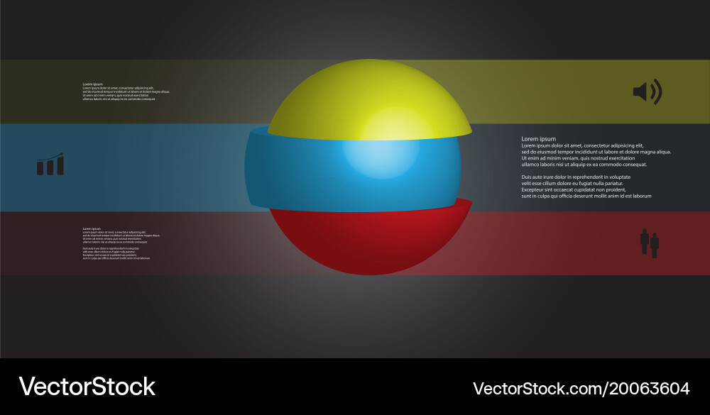 Dynamic Three-Part Sphere Template Vector Image