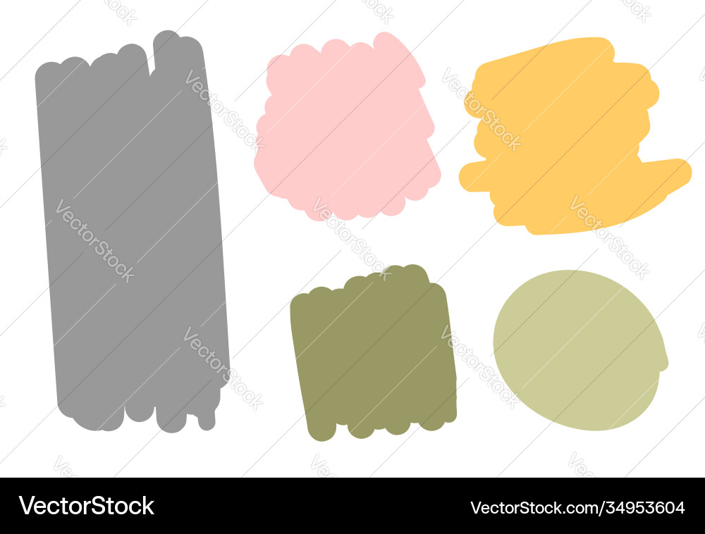 Hand drawn set colorful shapes design elements Hand drawn set colorful shapes design elements Vector Image