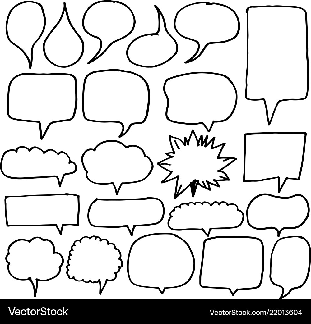 Hand Drawn Speech Bubbles Vector Image