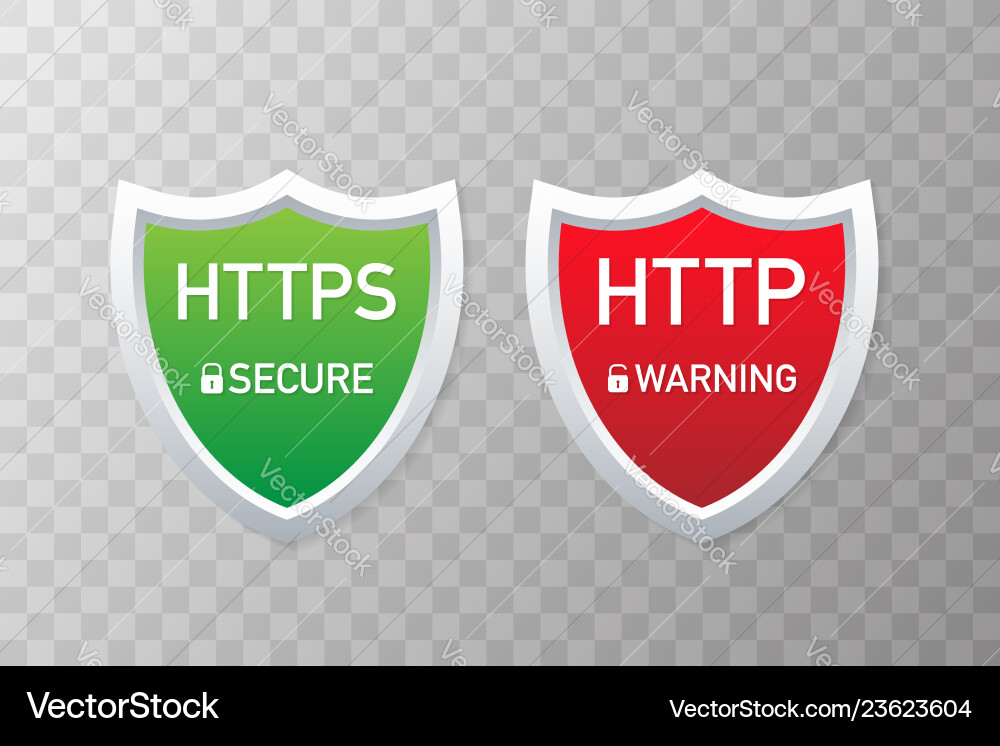 HTTPS & HTTP Security Protocols vector image