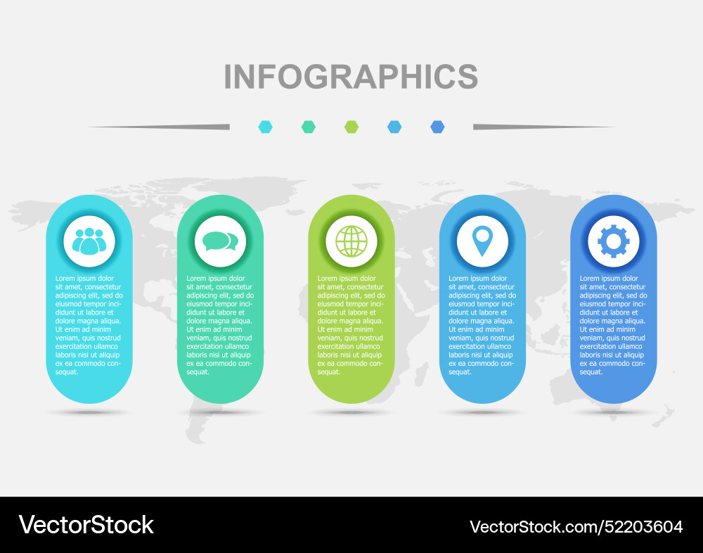 Infographic design template with 5 colorful Infographic design template with 5 colorful vector image