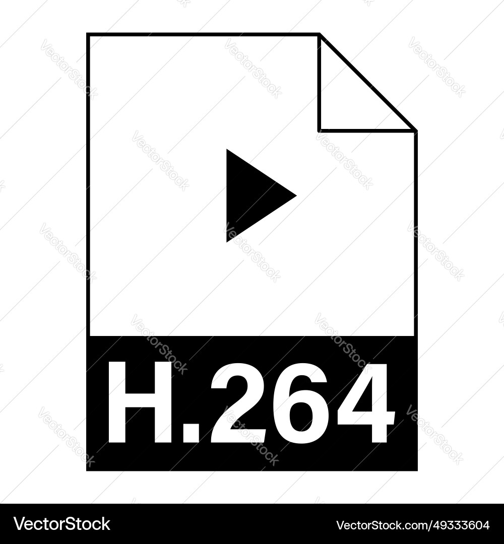 Modern flat design of h264 file icon for web vector image