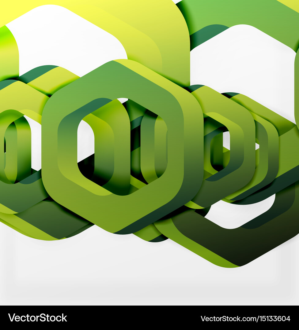Overlapping hexagons design background vector image