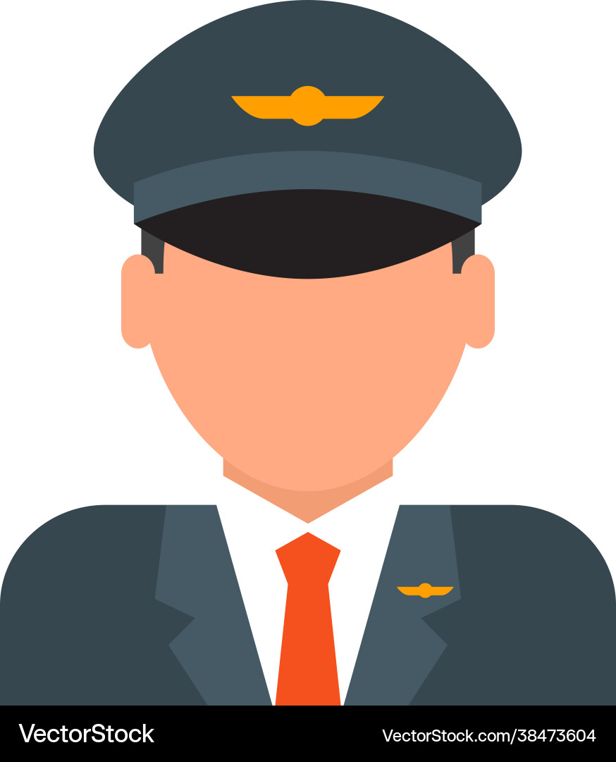 Pilot in Uniform Icon Vector Image