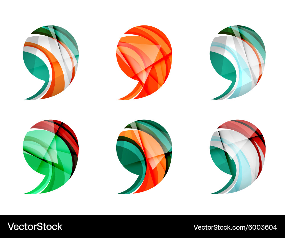 Set of abstract comma icon business logotype Vector Image