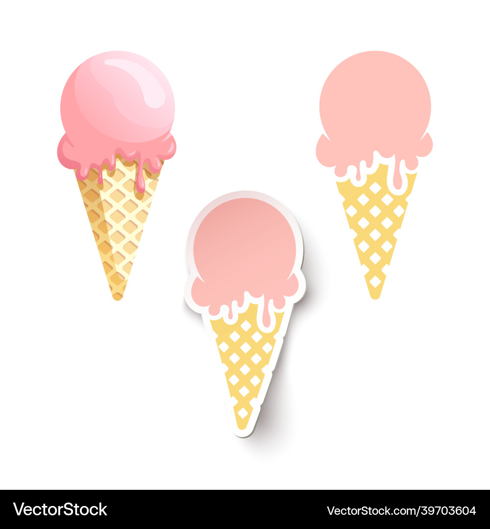 Set of ice cream in different styles vector image