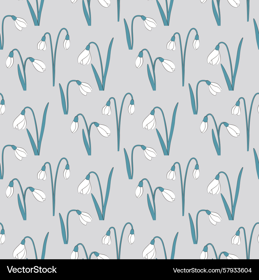 Snowdrop seamless pattern Vector Image
