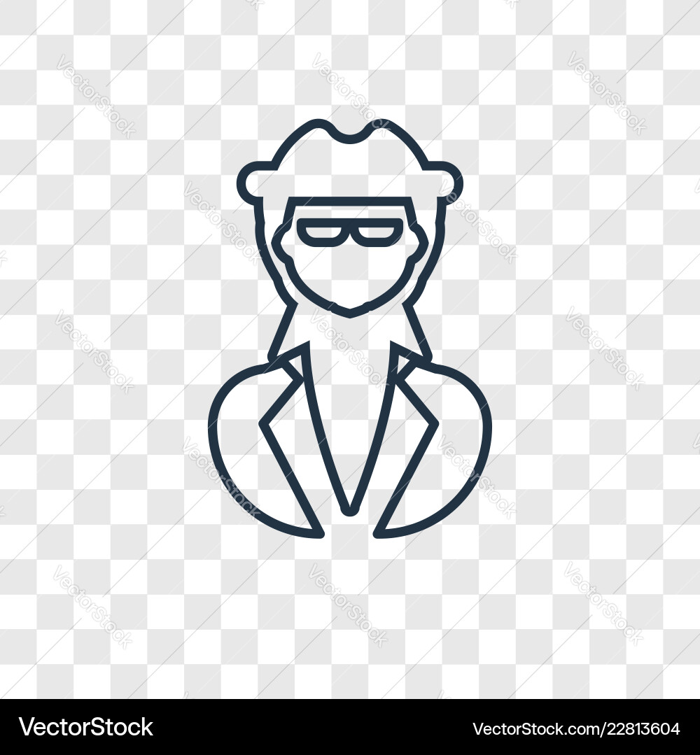 Spy concept linear icon isolated on transparent Vector Image