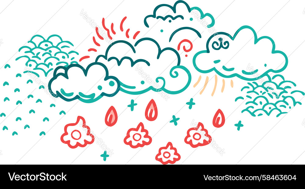 Storm Clouds with Lightning Vector Image