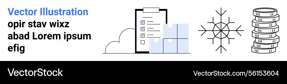Task checklist with cloud snowflake symbol Task checklist with cloud snowflake symbol vector image