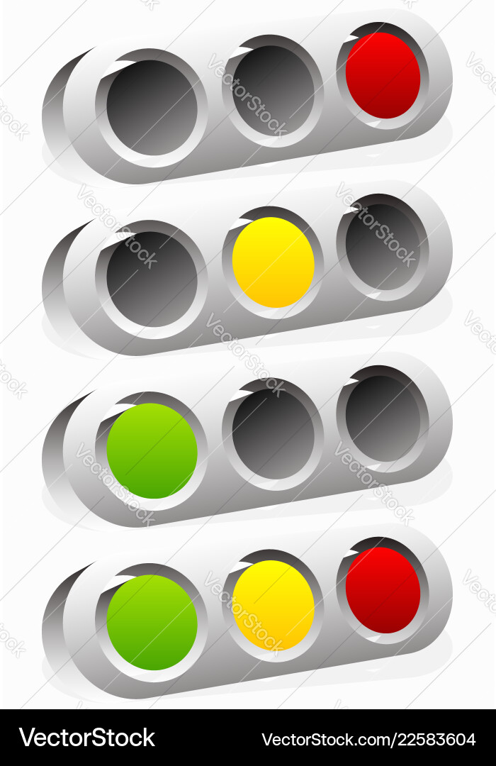Traffic light lamp icon in set semaphore Traffic light lamp icon in set semaphore vector image
