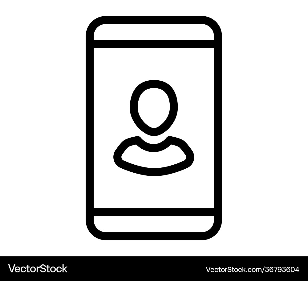 User mobile profile single isolated icon User mobile profile single isolated icon vector image
