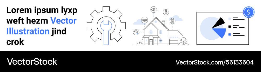 Visualizing property maintenance with tools Visualizing property maintenance with tools vector image