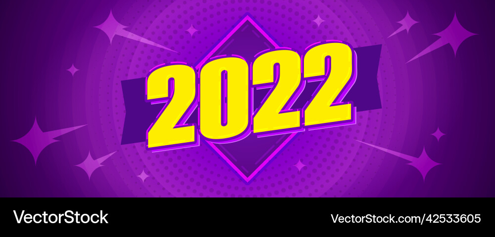 2022 banner with number design Vector Image