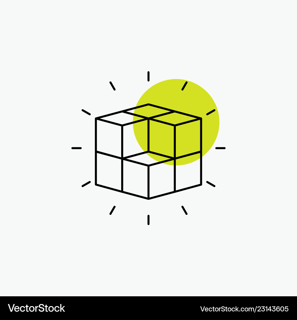 Box labyrinth puzzle solution cube line icon Box labyrinth puzzle solution cube line icon vector image