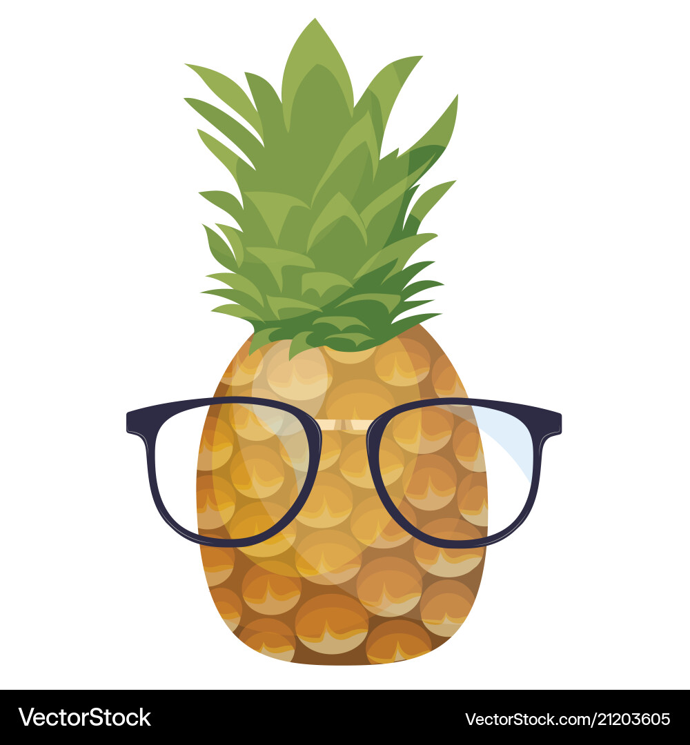 Cartoon Ananas in Gläsern bunten Druck Cartoon Ananas in Gläsern bunten Druck vektorbild