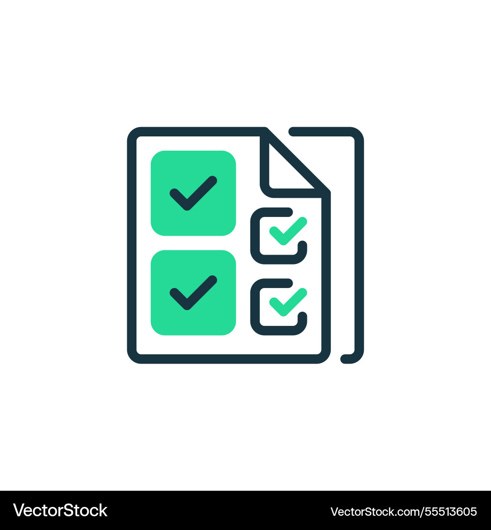 Checklist two tone color icon linear style sign Vector Image
