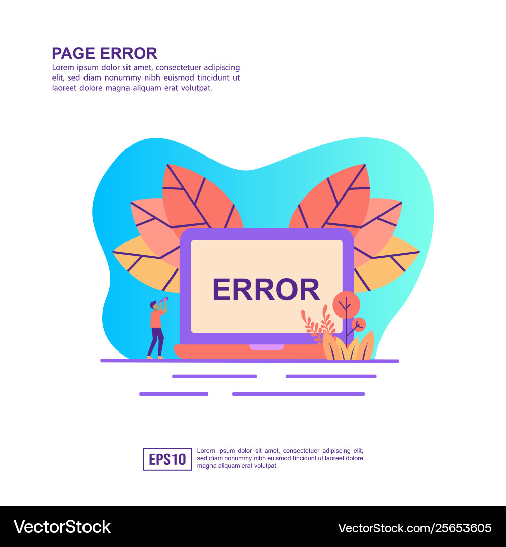 Concept page error modern conceptual Concept page error modern conceptual vector image