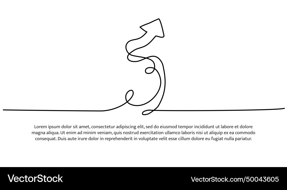 Continuous line design of arrows single Continuous line design of arrows single Vector Image
