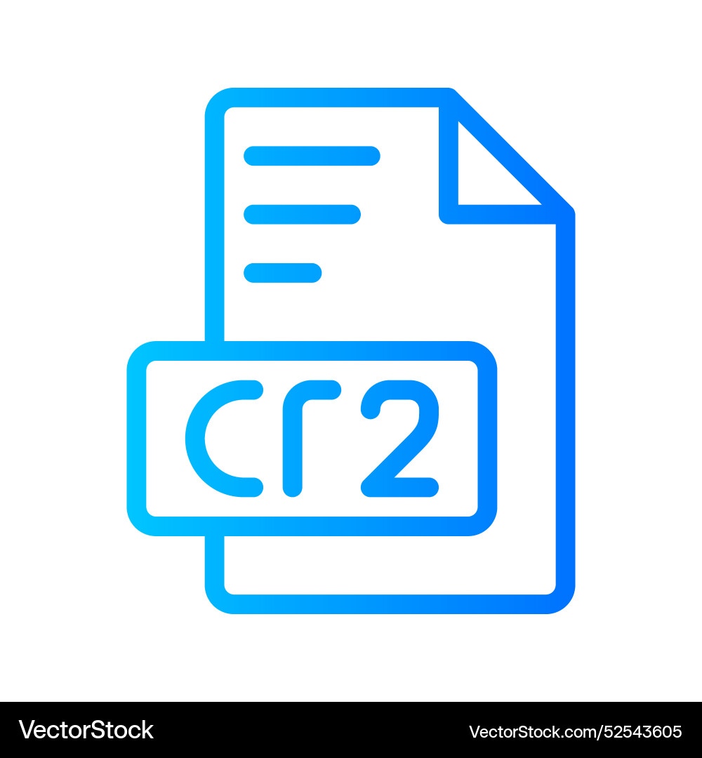Cr2 document file picture gradient icon format Cr2 document file picture gradient icon format Vector Image
