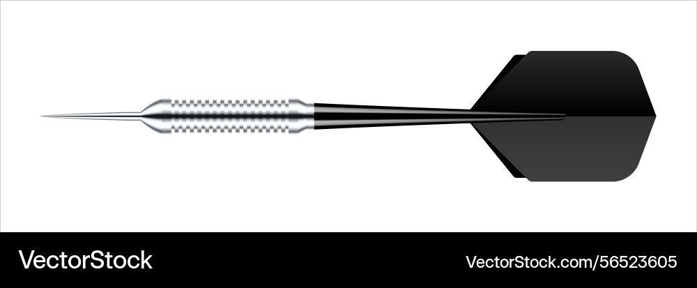 Dart arrow with metal tip and shadow Dart arrow with metal tip and shadow vector image