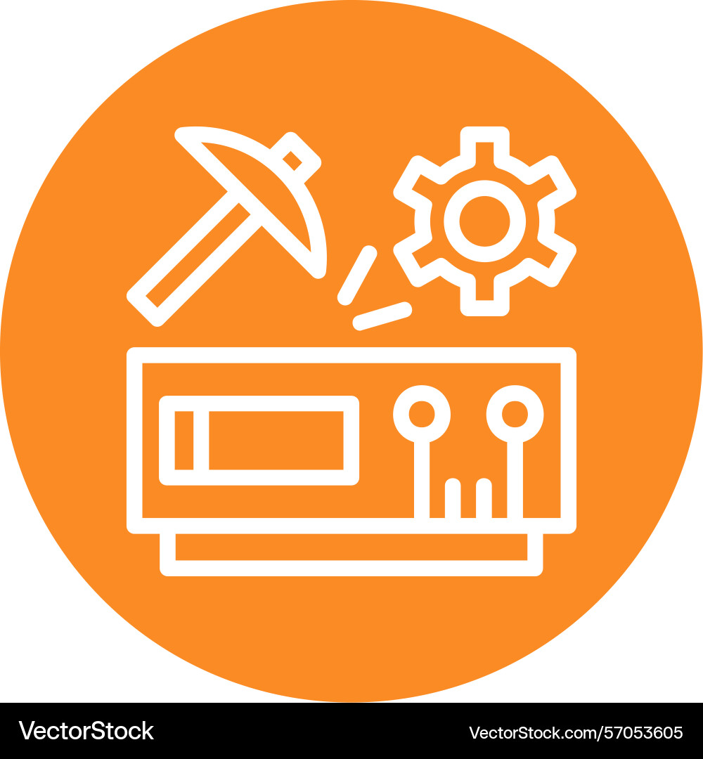 Data mining line circle style icon design vector image