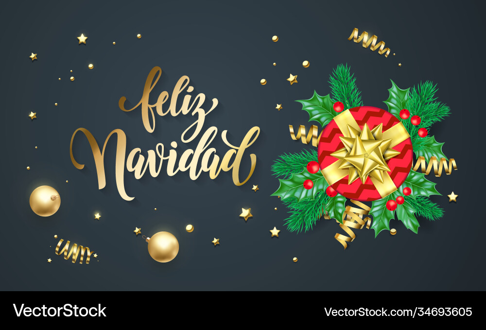 feliz-navidad-spanish-merry-christmas-golden-vector-image for Spanish Christmas Cards Printable Free Feliz navidad spanish merry christmas golden Vector Image for Spanish Christmas Cards Printable Free