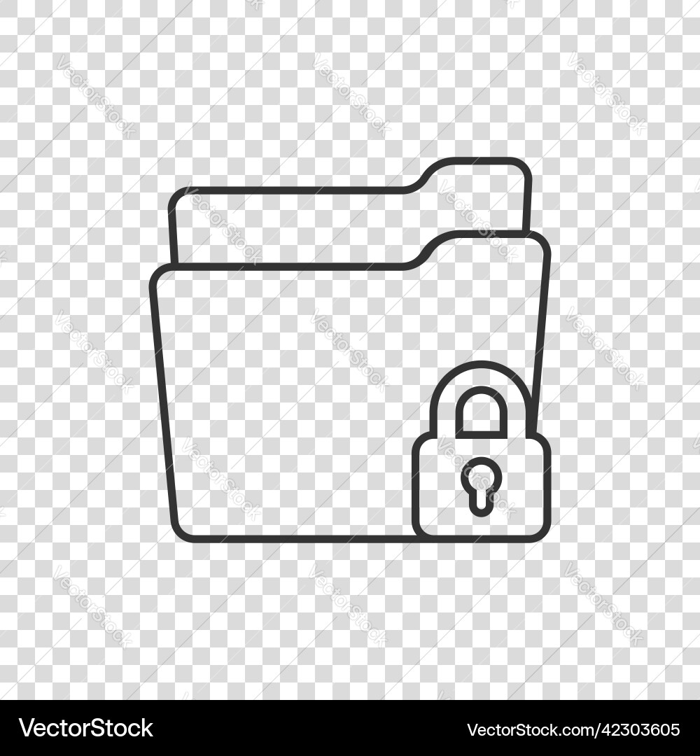 Files folder permission icon in flat style Files folder permission icon in flat style vector image