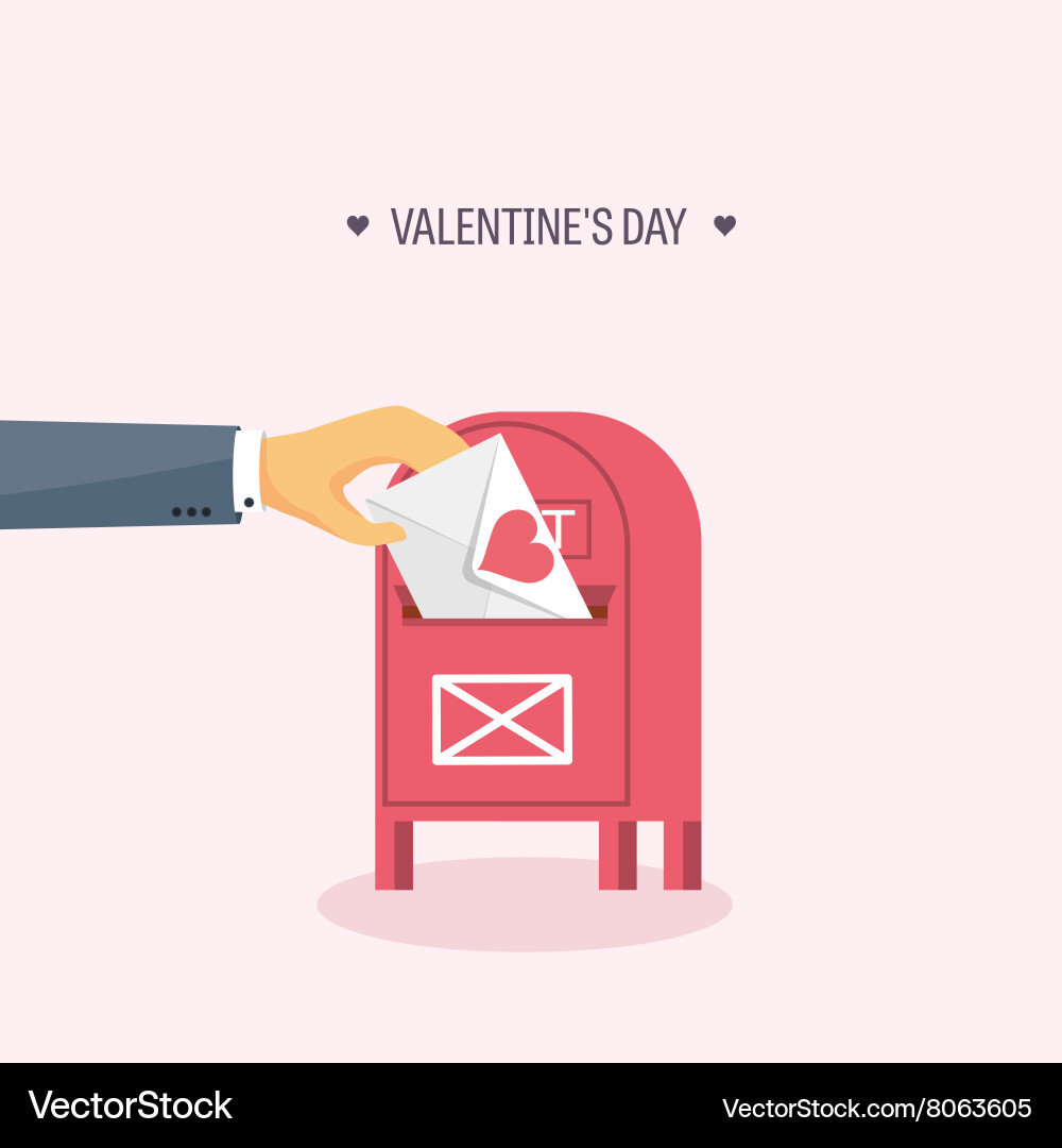 Flat background with envelope vector image