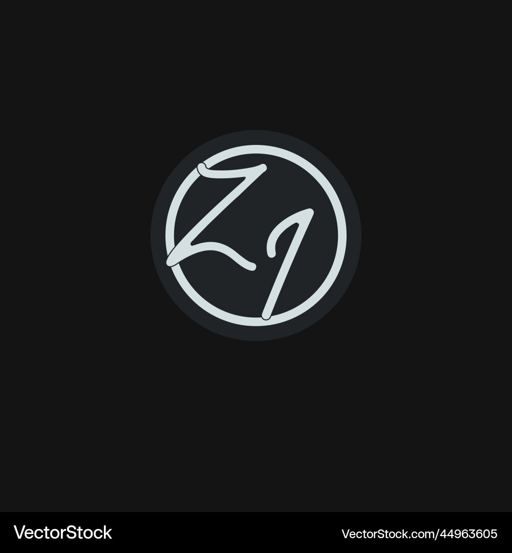 Initials zi logo monogram with simple circle line Vector Image