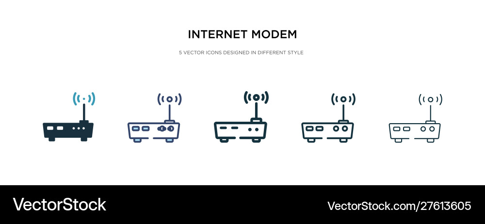 Internet modem icon in different style two Internet modem icon in different style two vector image
