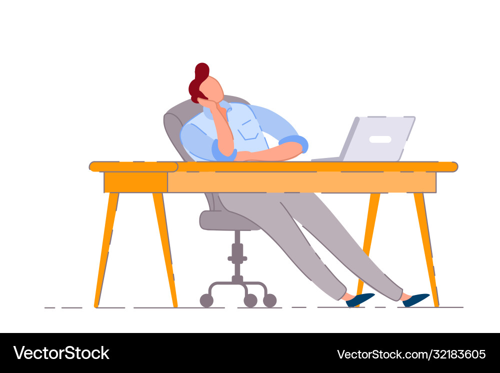 Lazy worker isolated bored business man Lazy worker isolated bored business man vector image