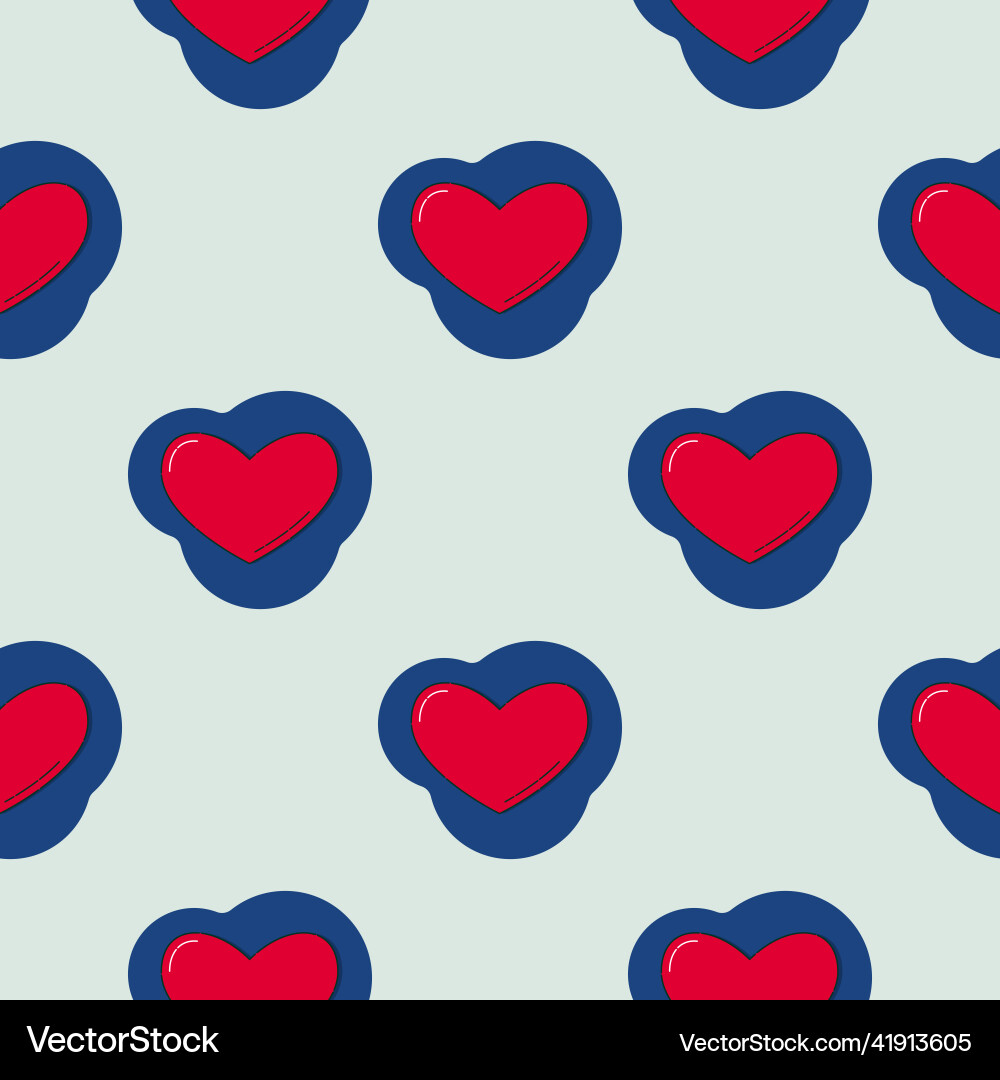 Line art seamless pattern in the form of a red Line art seamless pattern in the form of a red Vector Image