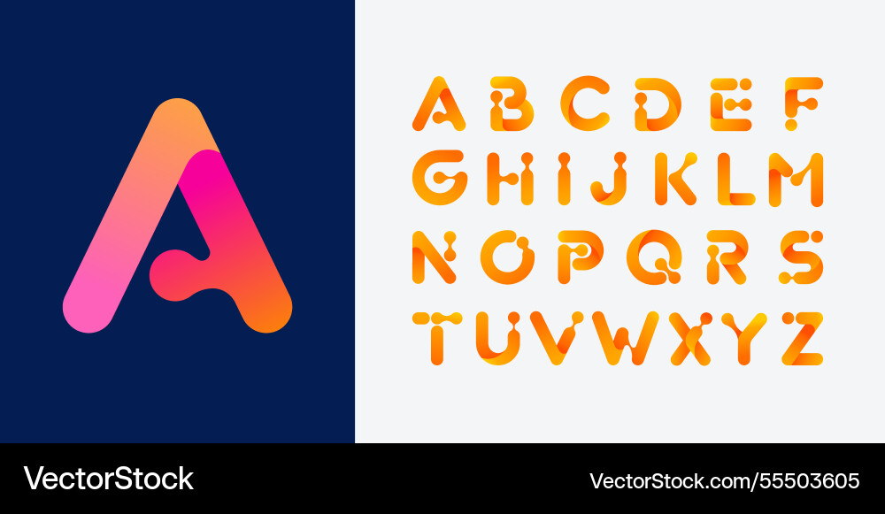 Minimalist 3D Alphabet Font - Tech Style vector image